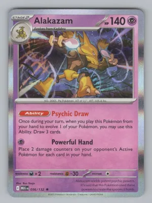 Alakazam 056/132 Rare Mega Evolution Pokemon Holo NM