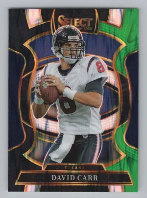 David Carr 2025 Panini Select Black and Green Prizm Shock Houston Texans