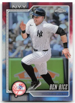 Ben Rice 2026 Topps Chrome Red White and Blue Refractors Yankees
