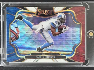 Calvin Johnson 2025 Panini Select Tri-Color Prizm #/99 Detroit Lions