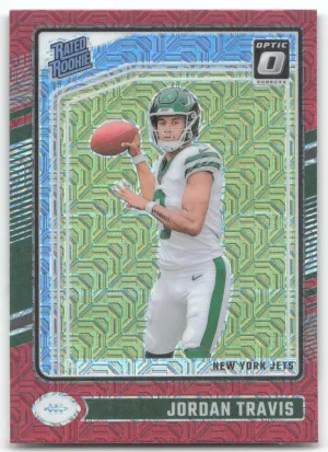 Jordan Travis Rookie 2024 Donruss Optic Red Mojo New York Jets