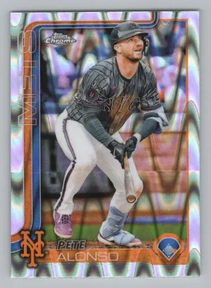 Pete Alonso 2025 Topps Chrome RayWave Refractors New York Mets