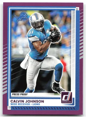 2025 Donruss #24 Calvin Johnson Press Proofs Purple