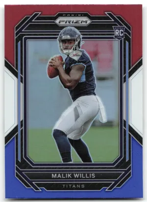 Malik Willis RC 2022 Panini Prizm Red White and Blue Tennessee Titans