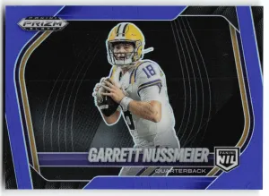 Garrett Nussmeier 2025 Panini Prizm Black Prizms Blue #/199 LSU Tigers