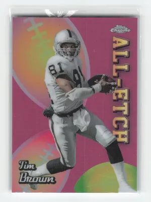 Tim Brown 2024 Topps Chrome Chrome All-Etch Pink Refractor Oakland Raiders