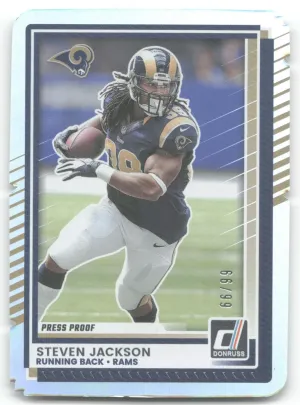 Steven Jackson 2025 Donruss Press Proofs Silver Die Cut #/99 St. Louis Rams
