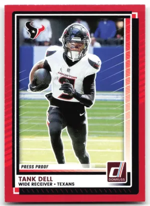 Tank Dell 2025 Donruss Press Proofs Red Houston Texans