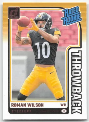 Roman Wilson 2024 Donruss Rated Rookies Throwback Steelers