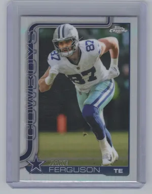 Jake Ferguson 2025 Topps Chrome Refractor Dallas Cowboys