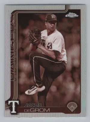 Jacob deGrom 2025 Topps Chrome Sepia Refractors Texas Rangers