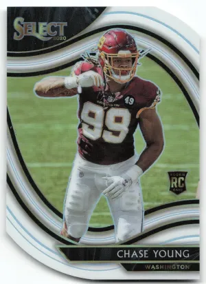 Chase Young Rookie 2020 Panini Select White Prizm Die Cut Field Level