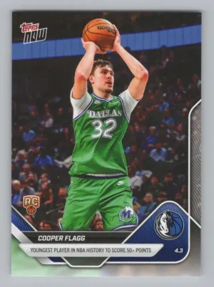 Cooper Flagg 2025-26 Topps Now Dallas Mavericks 51 Point Game