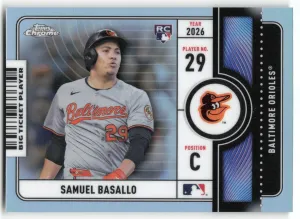 Samuel Basallo Rookie 2026 Topps Chrome Big Ticket Players Refractor Orioles