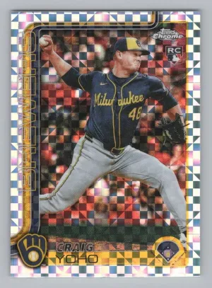 Craig Yoho RC 2025 Topps Chrome Update X-Fractors Milwaukee Brewers