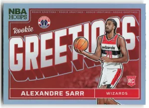 Alexandre Sarr 2024-25 Hoops Winter Rookie Greetings Holo Washington Wizards