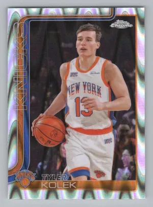 Tyler Kolek 2025-26 Topps Chrome RayWave Refractor New York Knicks