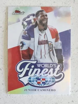 Junior Caminero 2026 Topps Finest World's FInest Refractor Dominican Republic