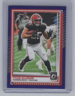 Tyler Allgeier 2025 Donruss Optic Purple #/60 Atlanta Falcons