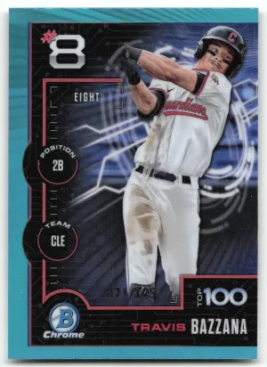 Travis Bazzana 2025 Bowman Bowman Scouts Top 100 Aqua Refractor #/125 Guardians