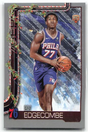 VJ Edgecombe Rookie 2025-26 Topps Holiday Glitter Holiday Philadelphia 76ers