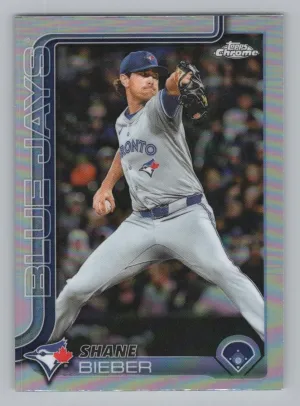 Shane Bieber 2025 Topps Chrome Update Refractors Toronto Blue Jays