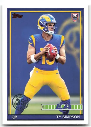 Ty Simpson 2026 Topps Flagship 1991 Topps Football Rookies Los Angeles Rams