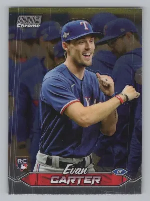 Evan Carter Rookie 2024 Stadium Club Chrome Texas Rangers
