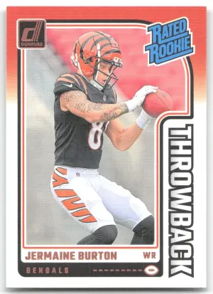Jermaine Burton 2024 Donruss Rated Rookies Throwback Cincinnati Bengals