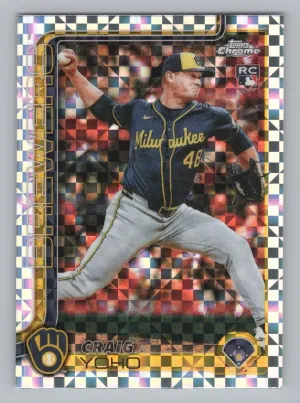 Craig Yoho Rookie 2025 Topps Chrome Update X-Fractors Milwaukee Brewers