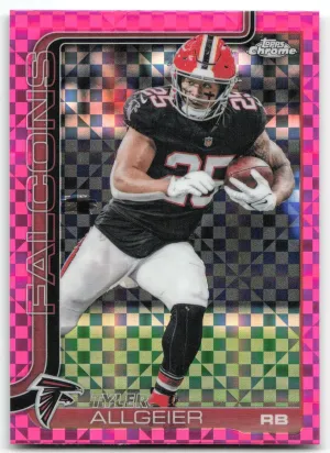 Tyler Allgeier 2025 Topps Chrome Pink X-Fractor Atlanta Falcons
