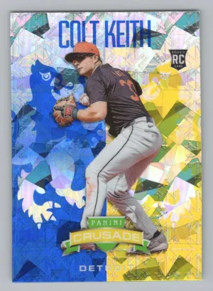 Colt Keith Rookie 2024 Panini Crusade Crusade Blue Cracked Ice Detroit Tigers
