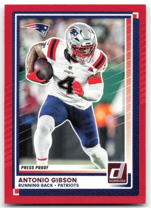 Antonio Gibson 2025 Donruss Press Proofs Red New England Patriots