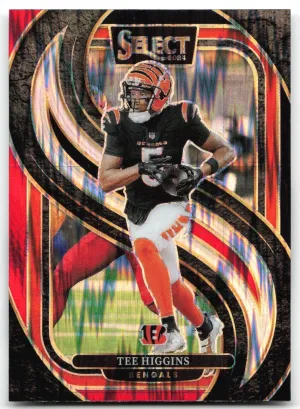 Tee Higgins 2024 Panini Select Black & Red Prizm Shock Bengals