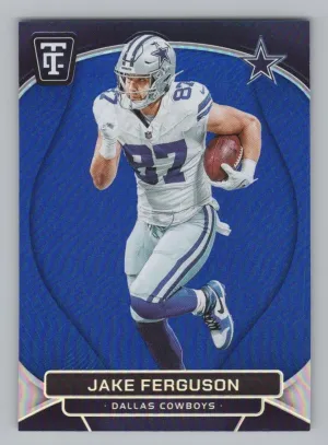 Jake Ferguson 2024 Panini Totally Certified Mirror Platinum Blue #/149 Cowboys