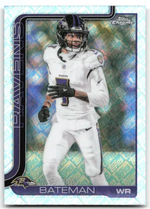 Rashod Bateman 2025 Topps Chrome Topps Logo Refractor Baltimore Ravens