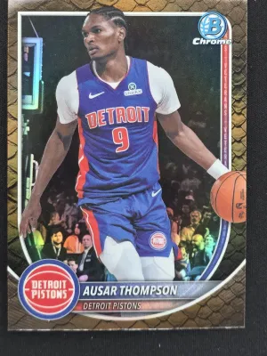 Ausar Thompson 2025-26 Bowman Chrome Reptilian Refractor Detroit Pistons