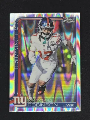 Wan'Dale Robinson 2025 Topps Chrome Ray Wave Refractor New York Giants