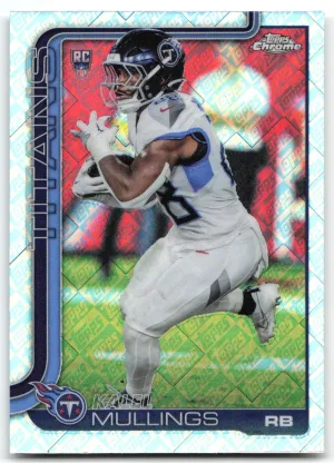 Kalel Mullings Rookie 2025 Topps Chrome Topps Logo Refractor Tennessee Titans