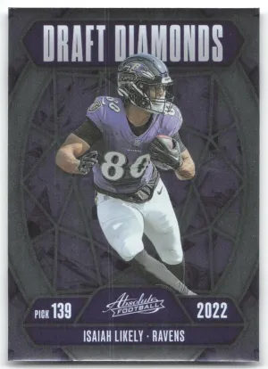 Isaiah Likely 2025 Panini Absolute Draft Diamonds Baltimore Ravens