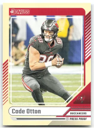 Cade Otton 2024 Donruss Press Proof Yellow Buccaneers