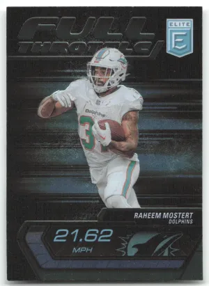 Raheem Mostert 2024 Donruss Elite Full Throttle Green Miami Dolphins