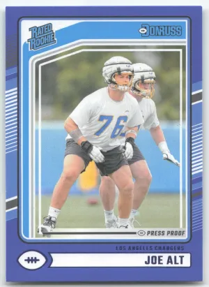 Joe Alt Rookie 2024 Donruss Press Proof Blue Los Angeles Chargers
