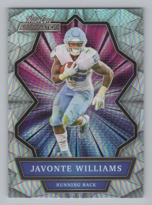 Javonte Williams 2021 Wild Card Alumination Silver North Carolina Tar Heels