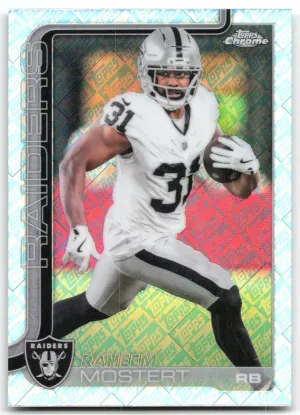 Raheem Mostert 2025 Topps Chrome Topps Refractor Las Vegas Raiders