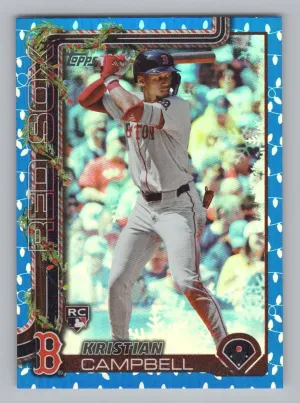 Kristian Campbell Rookie 2025 Topps Holiday Blue Metallic Holiday Lights