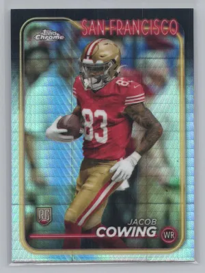 Jacob Cowing Rookie 2024 Topps Chrome Prism Refractor San Francisco 49ers