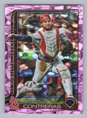 Willson Contreras 2025 Topps Pink Diamante Foil St. Louis Cardinals