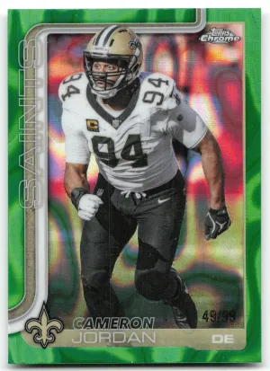 Cameron Jordan 2025 Topps Chrome Green Lava Refractor #/99 New Orleans Saints