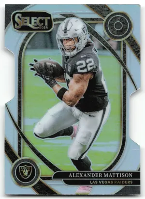 Alexander Mattison 2024 Panini Select Silver Prizm Die Cut Las Vegas Raiders